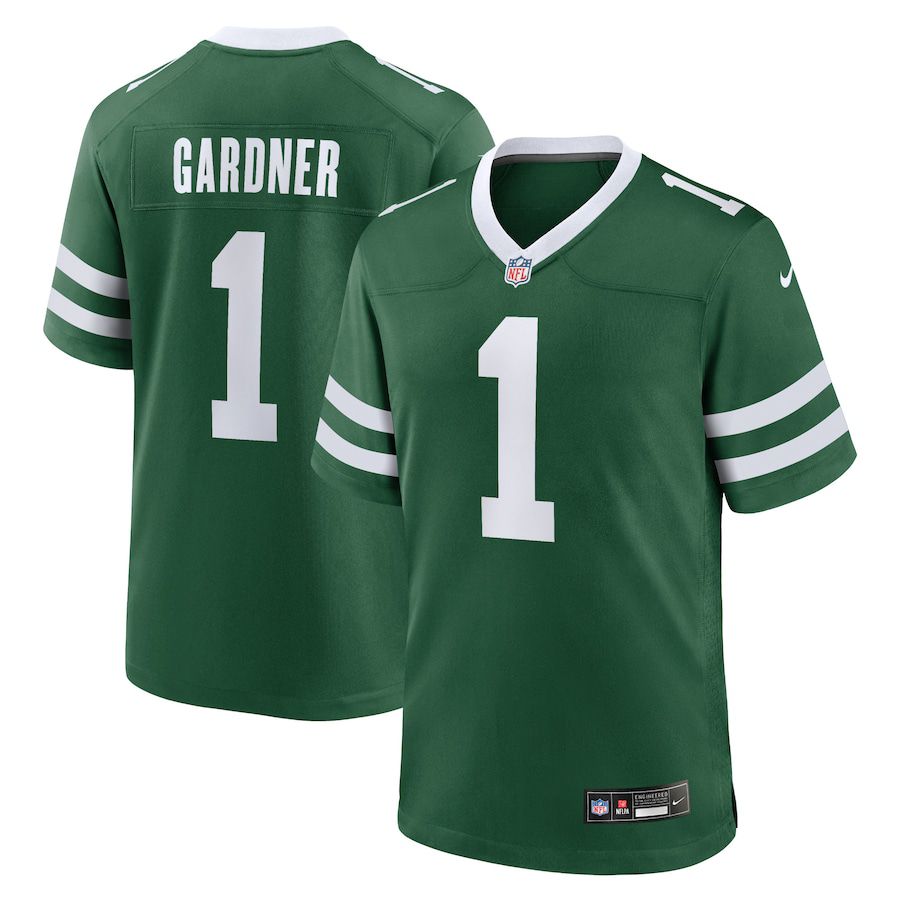 Men New York Jets 1 Ahmad Sauce Gardner Nike Legacy Green Game NFL Jersey
